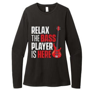 Relax The Bass Player Is Here Bassist Gifts Music Guitar Womens CVC Long Sleeve Shirt