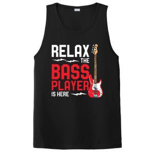 Relax The Bass Player Is Here Funny Music Bassist Guitar PosiCharge Competitor Tank