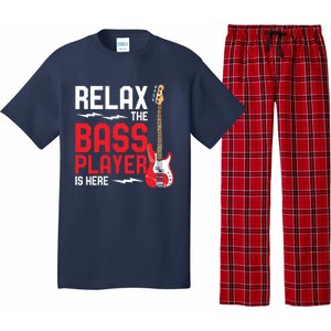 Relax The Bass Player Is Here Funny Music Bassist Guitar Pajama Set