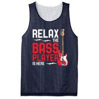 Relax The Bass Player Is Here Funny Music Bassist Guitar Mesh Reversible Basketball Jersey Tank