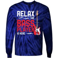 Relax The Bass Player Is Here Funny Music Bassist Guitar Tie-Dye Long Sleeve Shirt