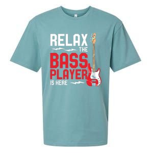 Relax The Bass Player Is Here Funny Music Bassist Guitar Sueded Cloud Jersey T-Shirt