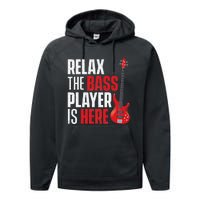 Relax The Bass Player Is Here Bassist Guitarist Musician Performance Fleece Hoodie