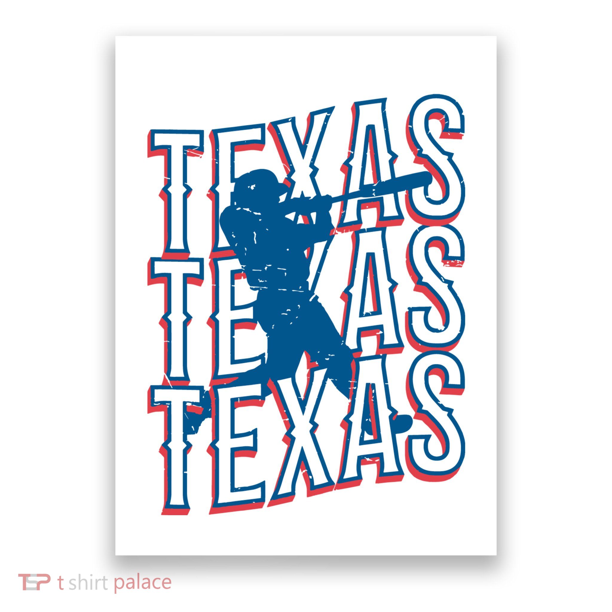 Retro Texas Baseball Poster