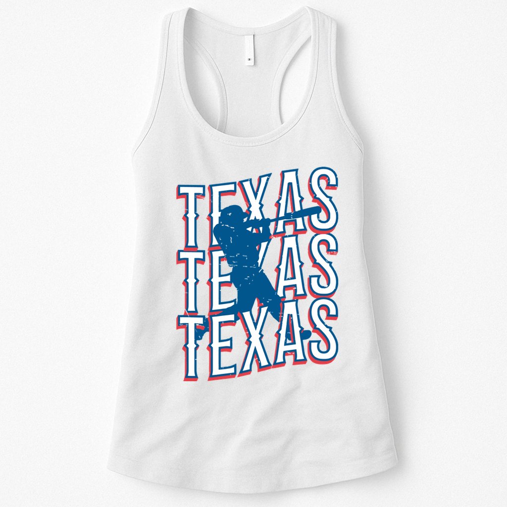 Retro Texas Baseball Womens Tank Top