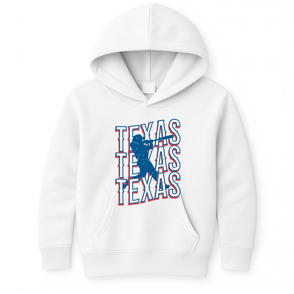 Retro Texas Baseball Kids Hoodie