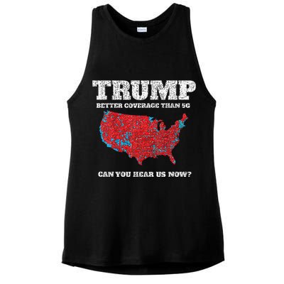 Retro Trump Better Coverage Than 5g Can You Hear Us Now Ladies PosiCharge Tri-Blend Wicking Tank