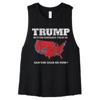 Retro Trump Better Coverage Than 5g Can You Hear Us Now Women's Racerback Cropped Tank