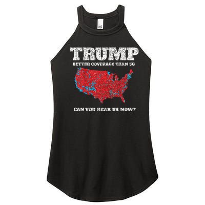 Retro Trump Better Coverage Than 5g Can You Hear Us Now Women's Perfect Tri Rocker Tank