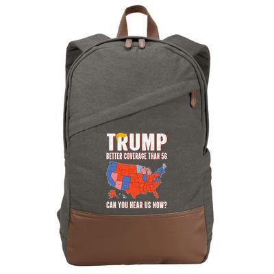 Retro Trump Better Coverage Than 5g Can You Hear Us Now Cotton Canvas Backpack