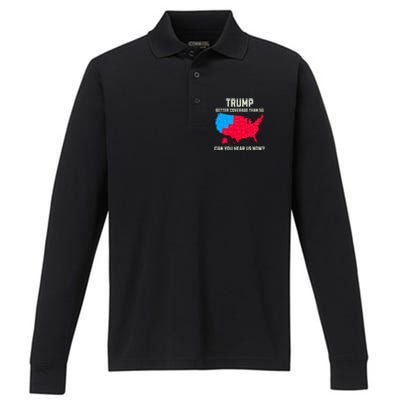 Retro Trump Better Coverage Than 5g Can You Hear Us Now Usa Performance Long Sleeve Polo