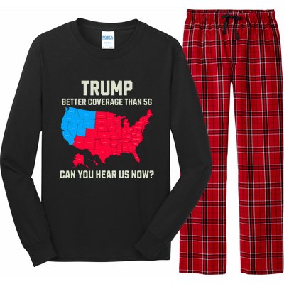 Retro Trump Better Coverage Than 5g Can You Hear Us Now Usa Long Sleeve Pajama Set