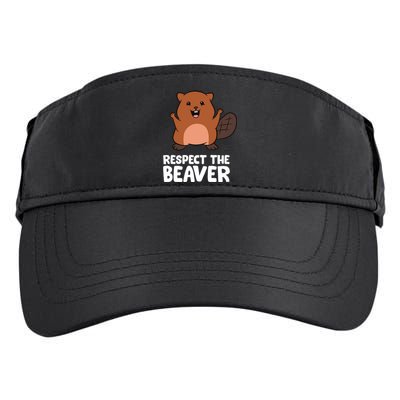 Respect The Beaver Funny Beaver Adult Drive Performance Visor