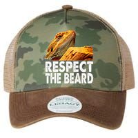 Respect The Beard Funny Bearded Dragon Lizard Owner Son Legacy Tie Dye Trucker Hat