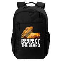 Respect The Beard Funny Bearded Dragon Lizard Owner Son Backpack