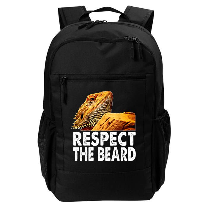 Respect The Beard Funny Bearded Dragon Lizard Owner Son Backpack
