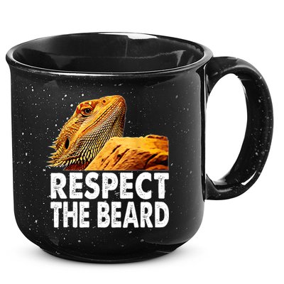 Respect The Beard Funny Bearded Dragon Lizard Owner Son 15oz Campfire Ceramic Mug
