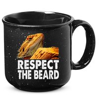 Respect The Beard Funny Bearded Dragon Lizard Owner Son 15oz Campfire Ceramic Mug