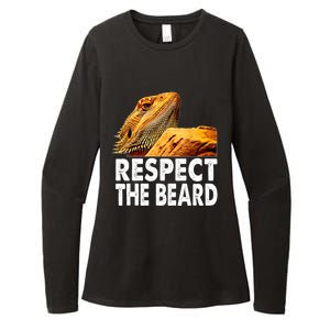 Respect The Beard Funny Bearded Dragon Lizard Owner Son Womens CVC Long Sleeve Shirt