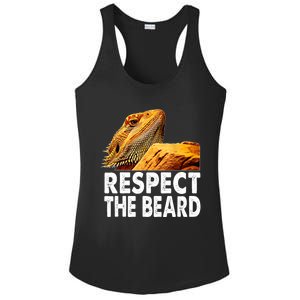 Respect The Beard Funny Bearded Dragon Lizard Owner Son Ladies PosiCharge Competitor Racerback Tank