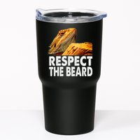Respect The Beard Funny Bearded Dragon Lizard Owner Son Tumbler