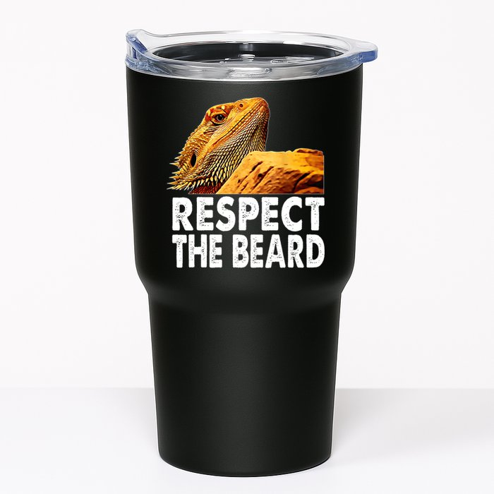 Respect The Beard Funny Bearded Dragon Lizard Owner Son Tumbler
