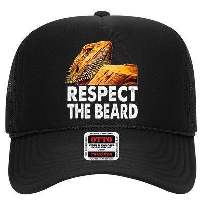 Respect The Beard Funny Bearded Dragon Lizard Owner Son Trucker Hat