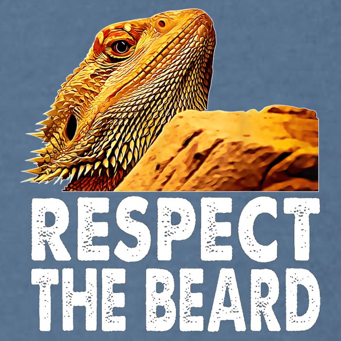 Respect The Beard Funny Bearded Dragon Lizard Owner Son Garment-Dyed Sweatshirt