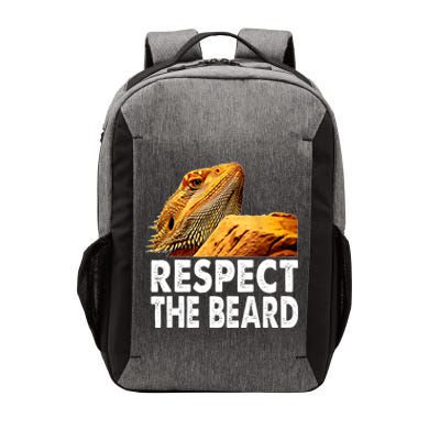 Respect The Beard Funny Bearded Dragon Lizard Owner Son Vector Backpack