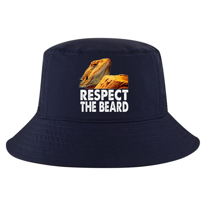 Respect The Beard Funny Bearded Dragon Lizard Owner Son Cool Comfort Performance Bucket Hat