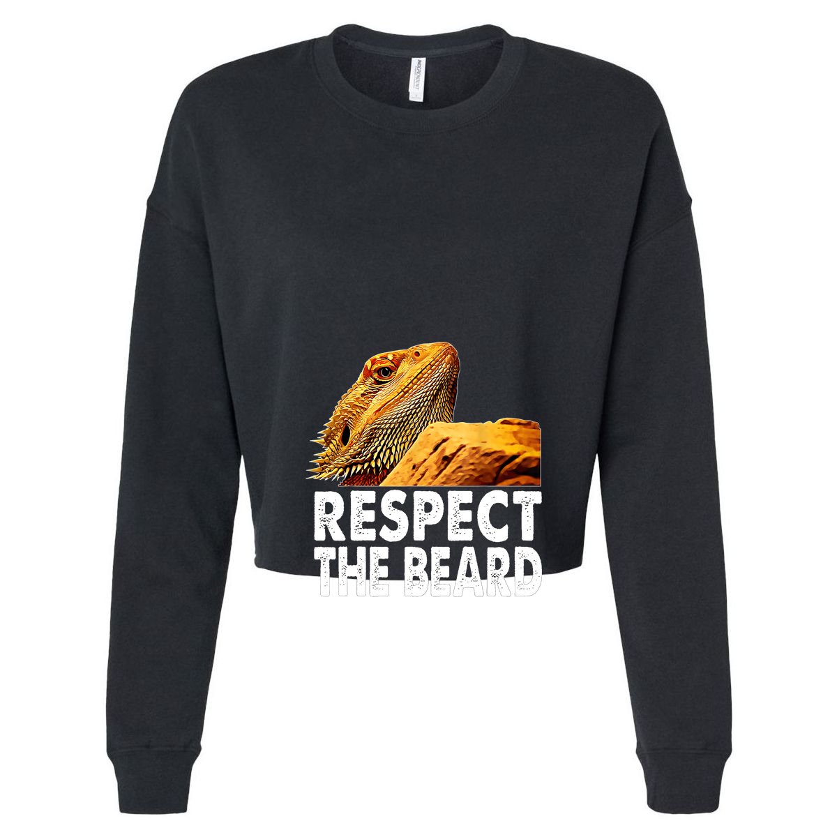 Respect The Beard Funny Bearded Dragon Lizard Owner Son 7 Panel Mesh Trucker Snapback Hat