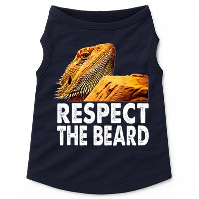 Respect The Beard Funny Bearded Dragon Lizard Owner Son Doggie Tank