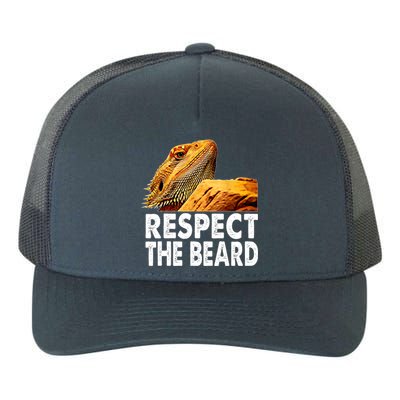 Respect The Beard Funny Bearded Dragon Lizard Owner Son Yupoong Adult 5-Panel Trucker Hat