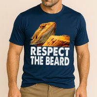 Respect The Beard Funny Bearded Dragon Lizard Owner Son Cooling Performance Crew T-Shirt
