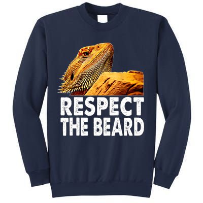 Respect The Beard Funny Bearded Dragon Lizard Owner Son Sweatshirt