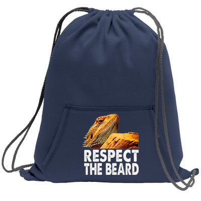 Respect The Beard Funny Bearded Dragon Lizard Owner Son Sweatshirt Cinch Pack Bag