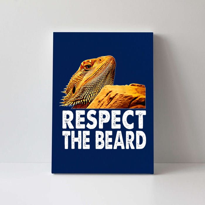 Respect The Beard Funny Bearded Dragon Lizard Owner Son Canvas