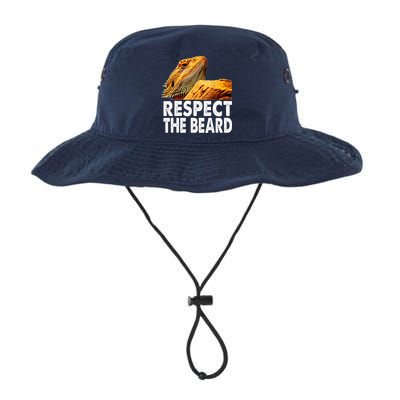 Respect The Beard Funny Bearded Dragon Lizard Owner Son Bucket Hat