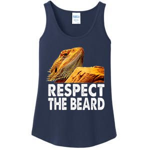 Respect The Beard Funny Bearded Dragon Lizard Owner Son Ladies Essential Tank