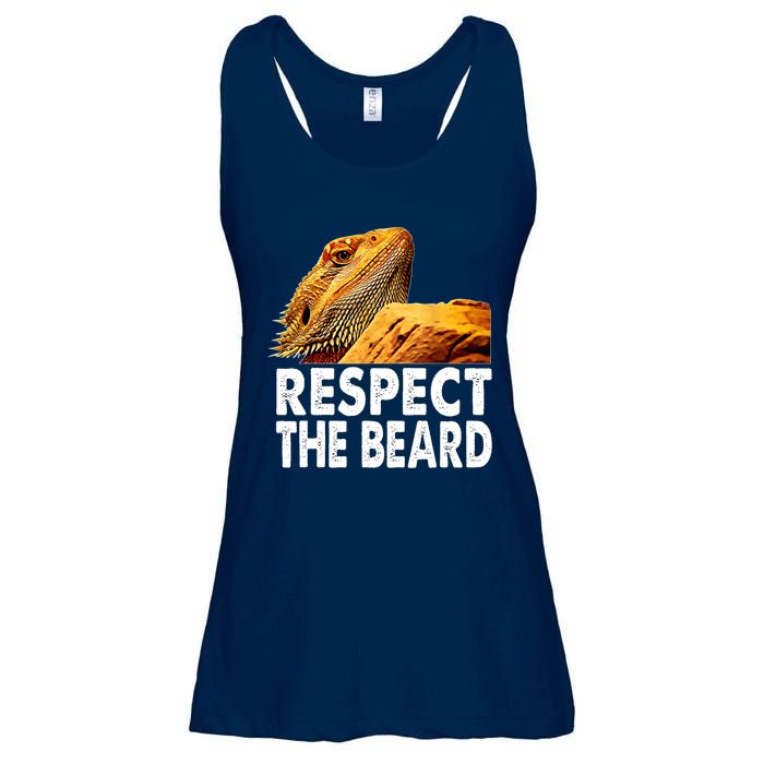 Respect The Beard Funny Bearded Dragon Lizard Owner Son Ladies Essential Flowy Tank