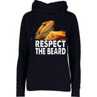 Respect The Beard Funny Bearded Dragon Lizard Owner Son Womens Funnel Neck Pullover Hood