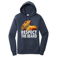 Respect The Beard Funny Bearded Dragon Lizard Owner Son Women's Pullover Hoodie