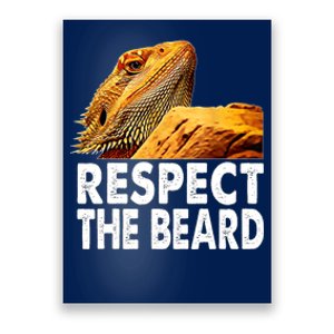 Respect The Beard Funny Bearded Dragon Lizard Owner Son Poster