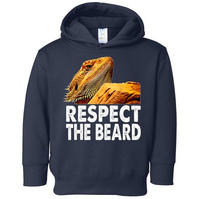 Respect The Beard Funny Bearded Dragon Lizard Owner Son Toddler Hoodie