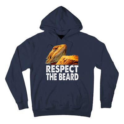 Respect The Beard Funny Bearded Dragon Lizard Owner Son Tall Hoodie
