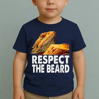 Respect The Beard Funny Bearded Dragon Lizard Owner Son Toddler T-Shirt