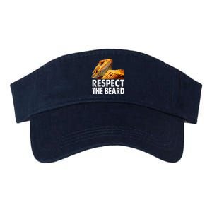 Respect The Beard Funny Bearded Dragon Lizard Owner Son Valucap Bio-Washed Visor