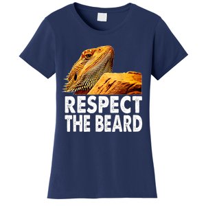 Respect The Beard Funny Bearded Dragon Lizard Owner Son Women's T-Shirt