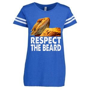 Respect The Beard Funny Bearded Dragon Lizard Owner Son Enza Ladies Jersey Football T-Shirt