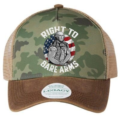 Right To Bare Arms 4th Of July Funny Gym George Washington Legacy Tie Dye Trucker Hat